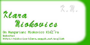 klara miokovics business card